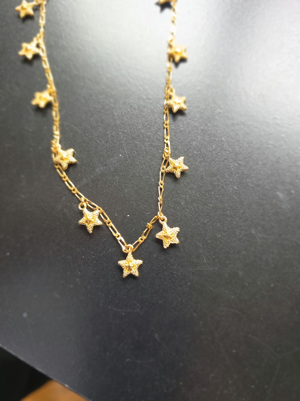 Textured Gold Starfish Pendant Necklace for Women